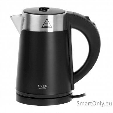 Adler | Kettle | AD 1372 | Electric | 800 W | 0.6 L | Plastic/Stainless steel | 360° rotational base | Black 1