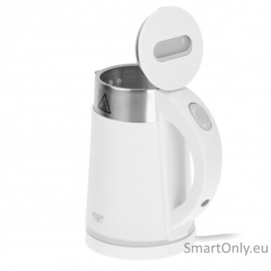 Adler Kettle  AD 1372 Electric 800 W 0.6 L Plastic/Stainless steel 360° rotational base White 3