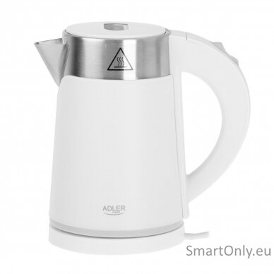 Adler Kettle  AD 1372 Electric 800 W 0.6 L Plastic/Stainless steel 360° rotational base White