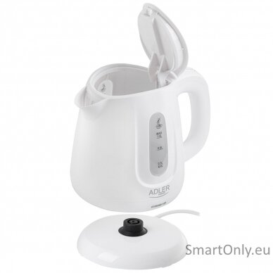 Adler Kettle | AD 1373 | Electric | 850 W | 1 L | Polypropylene | 360° rotational base | White 2