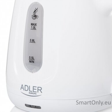 Adler Kettle | AD 1373 | Electric | 850 W | 1 L | Polypropylene | 360° rotational base | White 3