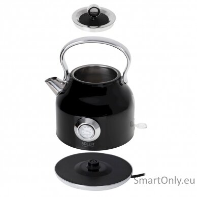 Adler Kettle with a Thermomete AD 1346b Electric 2200 W 1.7 L Stainless steel 360° rotational base Black 3