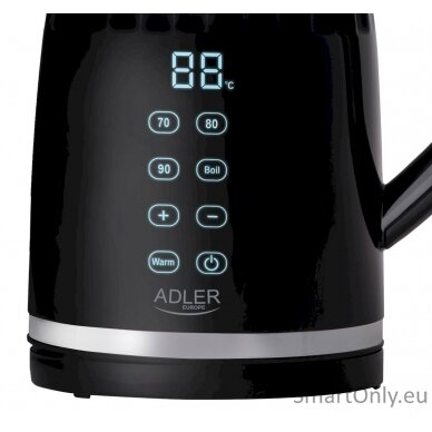 Adler Kettle with LED display | AD 1350 | Electric | 2200 W | 1.7 L | Stainless Steel | 360° rotational base | Black 2