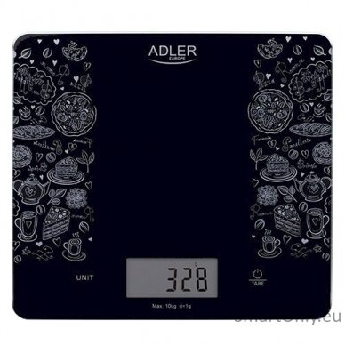 Adler Kitchen scale AD 3171 Maximum weight (capacity) 10 kg Graduation 1 g Display type LCD Black 2