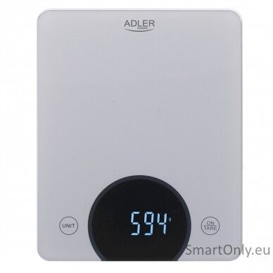 Adler Kitchen Scale AD 3173s Maximum weight (capacity) 10 kg Graduation 1 g Display type LED Grey