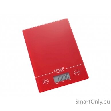 Adler Kitchen scales AD 3138 Maximum weight (capacity) 5 kg Graduation 1 g Red 4