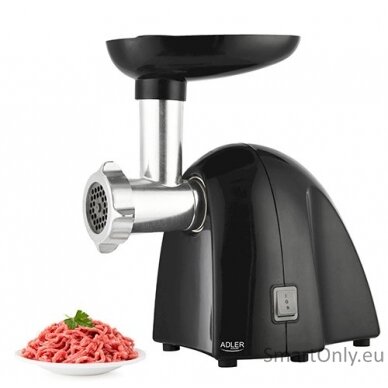 Adler Meat mincer AD 4811	 Black 600 W Number of speeds 1 Throughput (kg/min) 1.8 3 replaceable sieves: 3mm for grinding poppies and preparing meat and vegetable stuffing; 5mm for meatballs, Roman roast and beef burgers; 7mm for coarsely ground sausages,