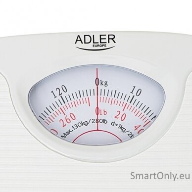 Adler | Mechanical bathroom scale | AD 8151w | Maximum weight (capacity) 130 kg | Accuracy 1000 g | White 2