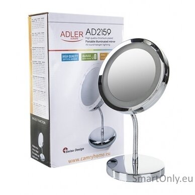 Adler Mirror, AD 2159, 15 cm, LED mirror, Chrome 1