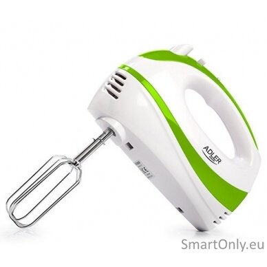 Adler | Mixer | AD 4205 g | Hand Mixer | 300 W | Number of speeds 5 | Turbo mode | White/Green