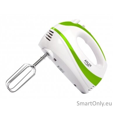 Adler | Mixer | AD 4205 g | Hand Mixer | 300 W | Number of speeds 5 | Turbo mode | White/Green 1