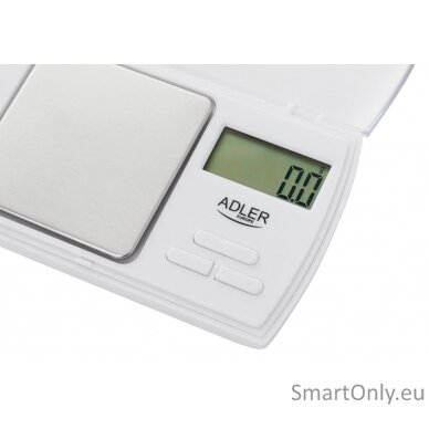 Adler Precision scale AD 3161 Maximum weight (capacity) 0.5 kg, Accuracy 0.01 g, White 3