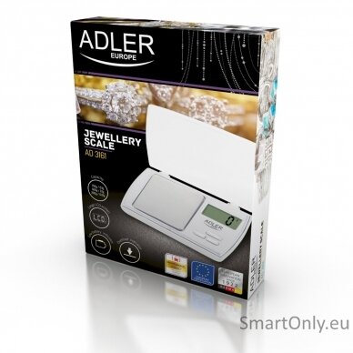 Adler Precision scale AD 3161 Maximum weight (capacity) 0.5 kg, Accuracy 0.01 g, White 4