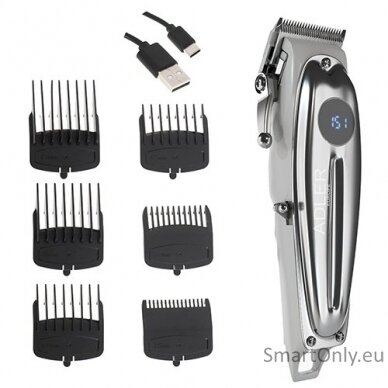 Adler Proffesional Hair clipper AD 2831 Cordless or corded, Number of length steps 6, Silver 6