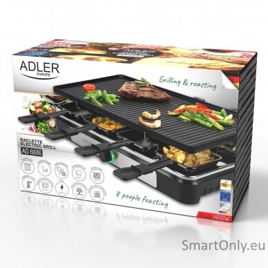 Adler Raclette - electric grill AD 6616 Table 1400 W  Black/Stainless steel 17