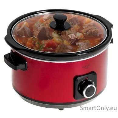 Adler | Slow cooker | AD 6413r | 290 W | 5.8 L | Number of programs 3 | Red 2