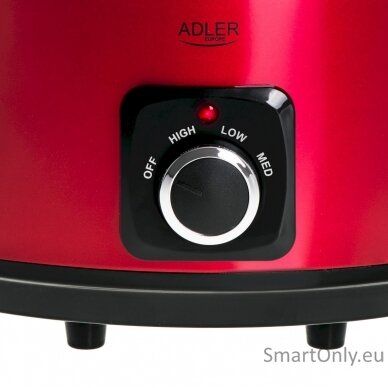 Adler | Slow cooker | AD 6413r | 290 W | 5.8 L | Number of programs 3 | Red 7