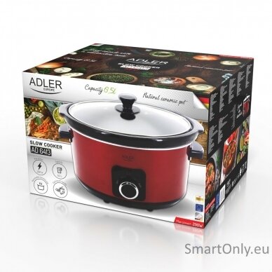 Adler | Slow cooker | AD 6413r | 290 W | 5.8 L | Number of programs 3 | Red 11