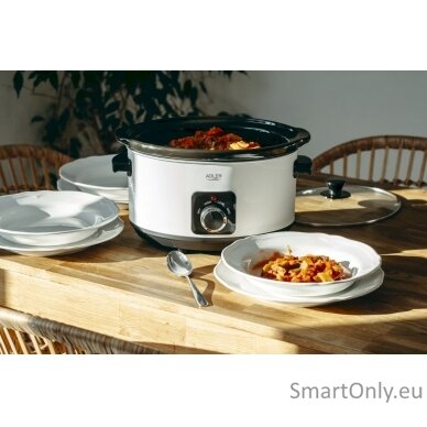 Adler | Slow Cooker | AD 6413w | 290 W | 5.8 L | Number of programs 3 | White 5