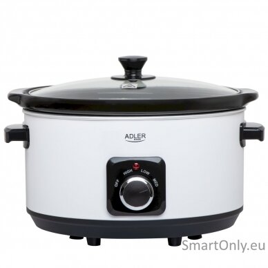 Adler | Slow Cooker | AD 6413w | 290 W | 5.8 L | Number of programs 3 | White