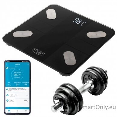 Adler Smart Bathroom Scale | AD 8186b | Maximum weight (capacity) 180 kg | Accuracy 100 g | Body Mass Index (BMI) measuring | Black 5