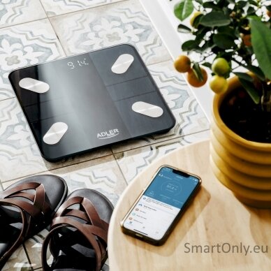 Adler Smart Bathroom Scale | AD 8186b | Maximum weight (capacity) 180 kg | Accuracy 100 g | Body Mass Index (BMI) measuring | Black 6