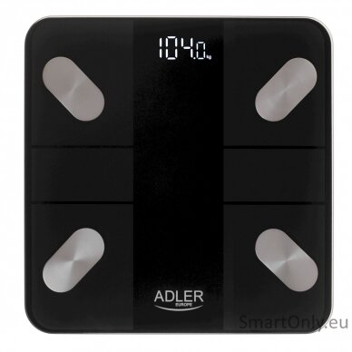 Adler Smart Bathroom Scale | AD 8186b | Maximum weight (capacity) 180 kg | Accuracy 100 g | Body Mass Index (BMI) measuring | Black