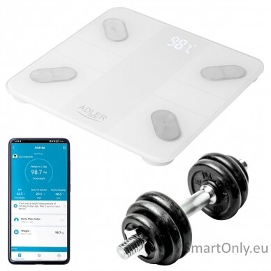 Adler Smart Bathroom Scale | AD 8186w | Maximum weight (capacity) 180 kg | Accuracy 100 g | Body Mass Index (BMI) measuring | White 6