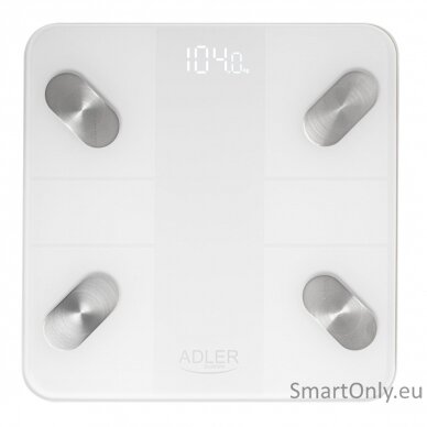 Adler Smart Bathroom Scale | AD 8186w | Maximum weight (capacity) 180 kg | Accuracy 100 g | Body Mass Index (BMI) measuring | White