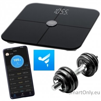 Adler Smart Bathroom Scale | AD 8187 | Maximum weight (capacity) 180 kg | Accuracy 100 g | Body Mass Index (BMI) measuring | Black 4