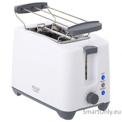 Adler Toaster AD 3216 Power 750 W Number of slots 2 Housing material Plastic White