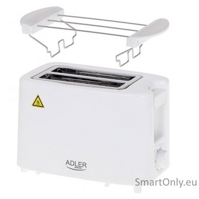 Adler Toaster AD 3223	 Power 750 W Number of slots 2 Housing material Plastic White 1