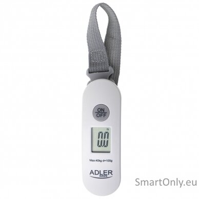 Adler | Travel Luggage Scale | AD 8189 | Maximum weight (capacity) 40 kg | Accuracy 100 g | White 1