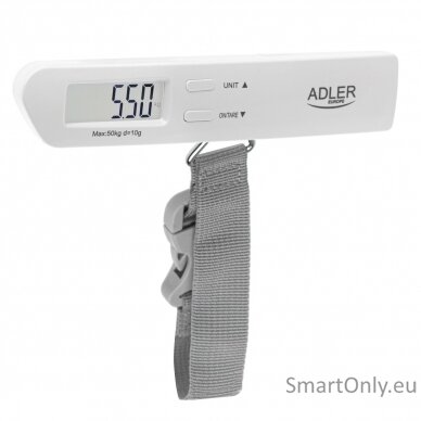 Adler | Travel Luggage Scale | AD 8191 | Maximum weight (capacity) 50 kg | Accuracy 10 g | Grey