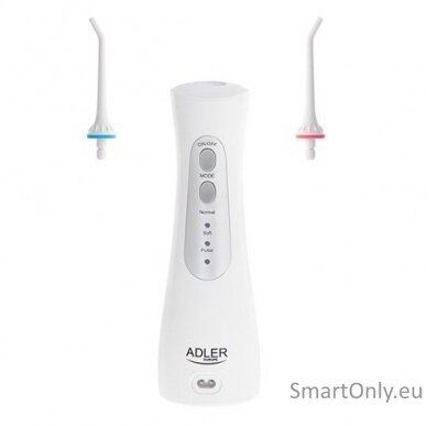 Adler Travel Oral Irrigator AD 2176 Oral irrigator, 150 ml, Number of heads 2, White, Number of teeth brushing modes 3 2