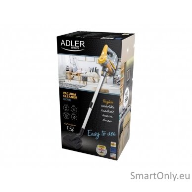 Adler Vacuum Cleaner AD 7036 Corded operating, Handstick and Handheld, 800 W, Operating radius 7 m,  Yellow/Grey, Warranty 24 month(s) 6