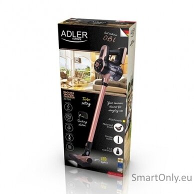 Adler Vacuum Cleaner AD 7044 Cordless operating, Handstick and Handheld, 22.2 V, Operating time (max) 40 min, Bronze, Warranty 24 month(s) 6