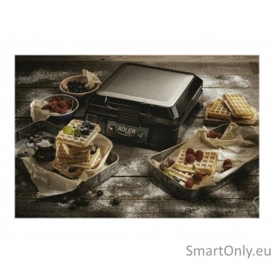 Adler Waffle maker AD 3036 1500 W Number of pastry 4 Belgium Black 8