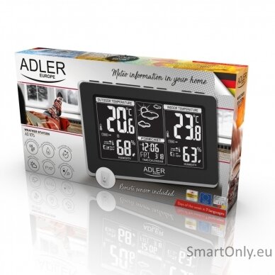 Adler Weather station AD 1175 Black, White Digital Display, Remote Sensor 5