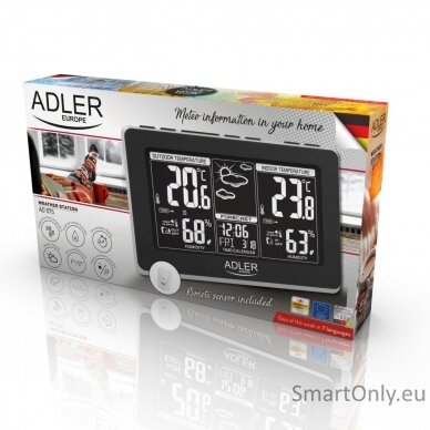 Adler Weather station AD 1175 Black, White Digital Display, Remote Sensor 5