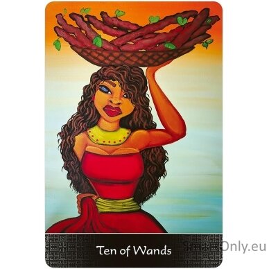 Afro Goddess Tarot Arcanas kortos US Games Systems 9