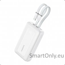 Anker Power Bank (10K,30W, Built-In USB-C+Lightning Cable), White | Anker