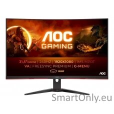 AOC Curved Gaming Monitor C32G2ZE 31.5 ", VA, FHD, 1920 x 1080, 16:9, 1 ms, 300 cd/m², Black, Headphone out (3.5mm), 240 Hz, HDMI ports quantity 2