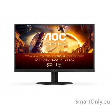 AOC C27G4ZXE | 27 " | VA | FHD | 16:9 | 280 Hz | 0.3 ms | 1920 x 1080 pixels | 300 cd/m² | HDMI ports quantity 2 | Warranty 36 month(s) 5