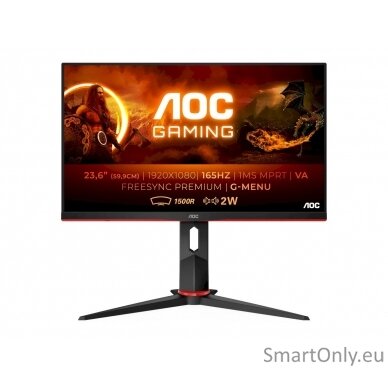 AOC Curved Gaming Monitor C24G2AE/BK 23.6 ", VA, FHD, 1920×1080, 16:9, 1 ms, 250 cd/m², Black/Red