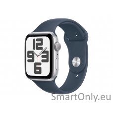 Apple Watch SE GPS 44mm Silver Aluminium Case with Storm Blue Sport Band - M/L Apple