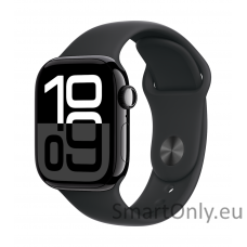 Apple Watch Series 10 GPS 42mm Jet Black Aluminium Case with Black Sport Band - M/L