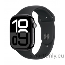 Apple Watch Series 10 GPS 46mm Jet Black Aluminium Case with Black Sport Band - M/L