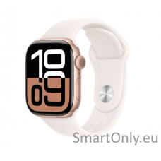 Apple Watch Series 10 GPS + Cellular 42mm Rose Gold Aluminium Case with Light Blush Sport Band - S/M