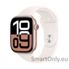 Apple Watch Series 10 GPS + Cellular 46mm Rose Gold Aluminium Case with Light Blush Sport Band - M/L